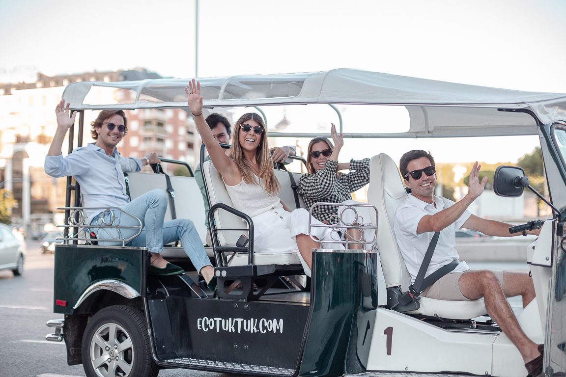 A group of tourists doing a tuk tuk tour A group of tourists doing a tuk tuk tour