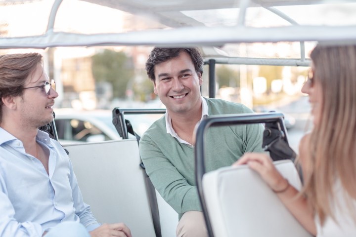 People in tuk tuk Madrid