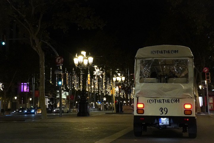 a bus that is driving down the street