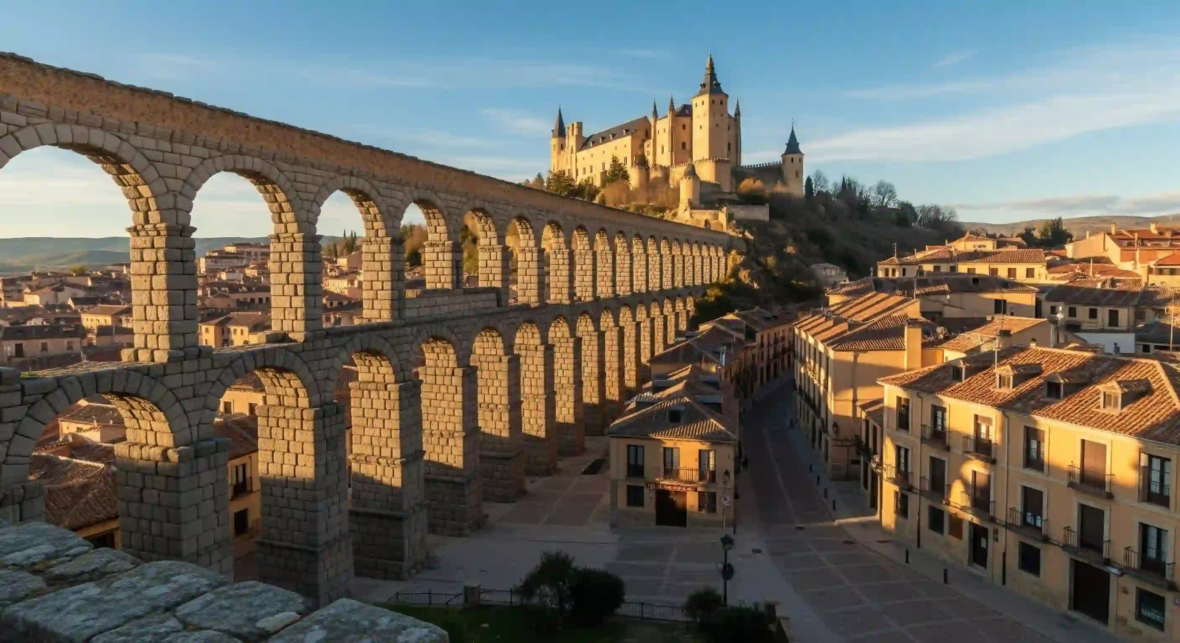 A day in Segovia a large stone building of Segovia